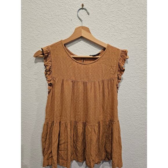 American eagle ruffle boho top Terracotta sz small - Picture 1 of 3